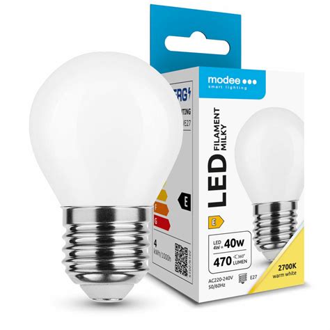 Modee LED žiarovka Filament Milky Globe Mini G45 4W E27 470 lm teplá