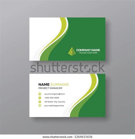 Professional Green Business Card Design Template Stock Vector (Royalty ...