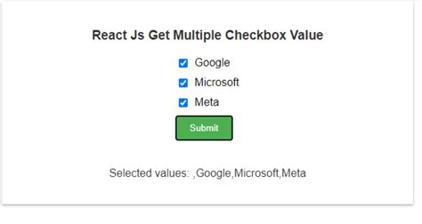 React Js Get Multiple Checkbox Value React Checkbox If Checked Add