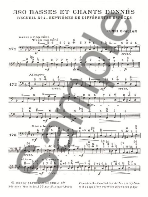 380 Basses Et Chants Donnes Vol 02 Von Henri Challan Musiktheorie