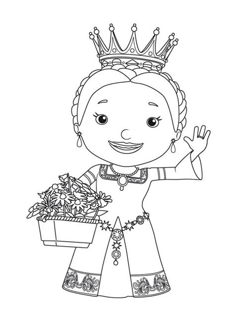 Queen Martha And Bouquet Of Flower In Mike The Knight Coloring Page ...