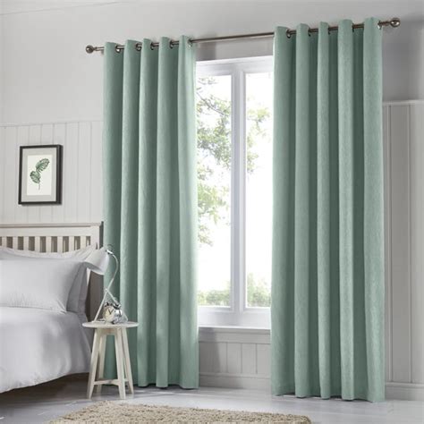 Tyla Duck Egg Blackout Eyelet Curtains Dunelm