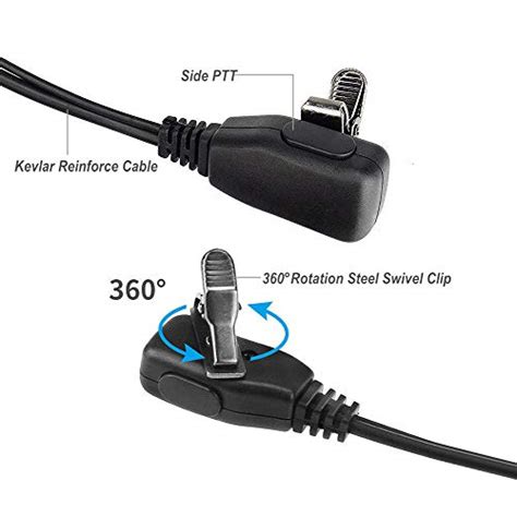 Abcgoodefg Two Way Radio Earpiece For Motorola 2 Pin D Shape Walkie Talkie Earpiece Earhook