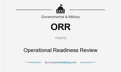 Orr Operational Readiness Review In Governmental Military By