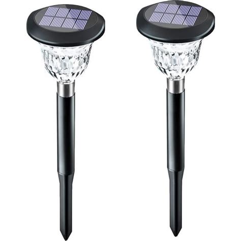 Lot De 2 Lampes Solaires D Allée Étanches Pour Jardin Lampes Solaires