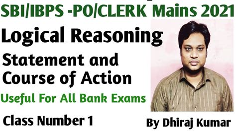 LOGICAL REASONING PROBLEM AND COURSE OF ACTION PART 1 II SBI IBPS PO