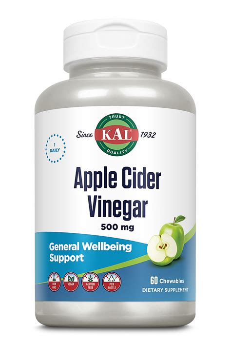 Apple Cider Vinegar 500mg 60 tab masticabile – KAL – flacon cu 60 ...
