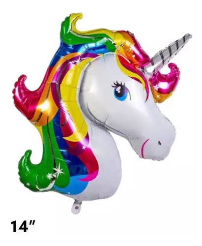 Globos Met Licos Cm Cabeza De Unicornio De Colores Mercadolibre