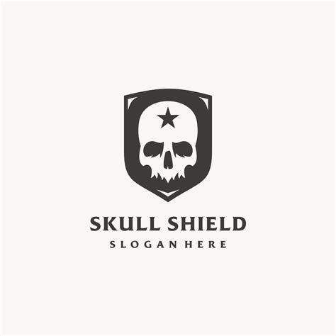 Skull Bone Shield Skeleton Logo Design Icon Sign 20615376 Vector Art At