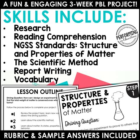 5th Grade Pbl Science Structure And Properties Of Matter Scientific Method