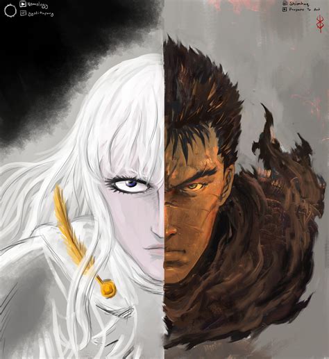 Berserk, Griffith and Guts fanart draw the other half : r/Berserk