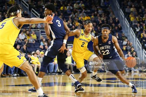 Penn State Nittany Lions Guard Jalen Pickett Drives To The Basket