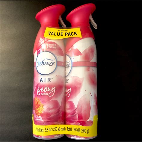 Febreze Odor Eliminating Air Freshener Peony And Cedar 88 Fl Oz 2 Pack