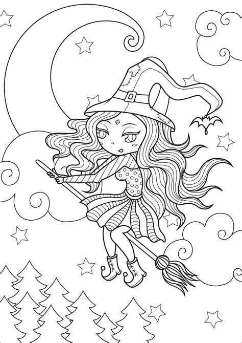 Halloween Witch Coloring Pages Halloween Coloring Pages Dibujos De | Images and Photos finder