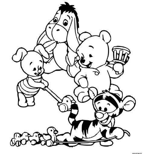 Coloriage Porcinet Winnie Tigrou Bourriquet Quand Ils Etaient Bebe