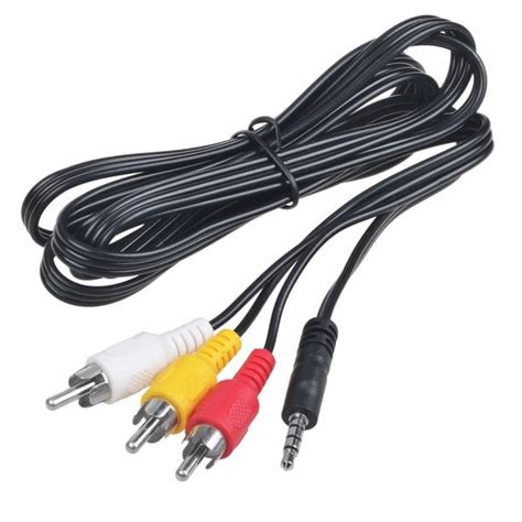 35mm Plug Auxiliary Aux To 3 Rca Av Audio Video Tv Cable Cord Wire