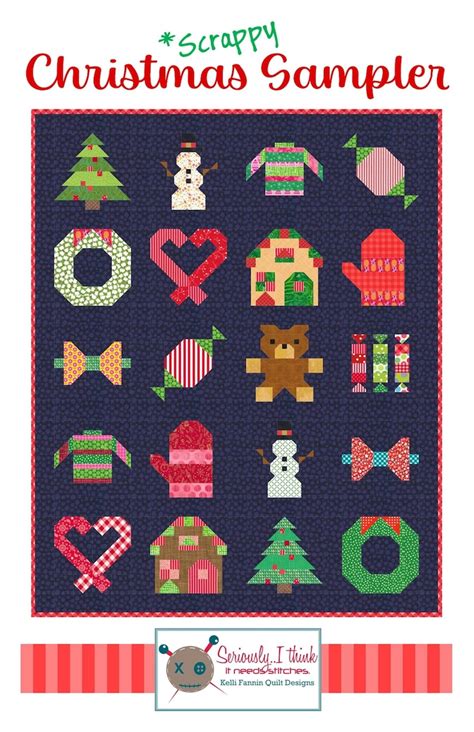 Scrappy Christmas Sampler Quilt Pattern By Kelli Fannin Quilt Etsy