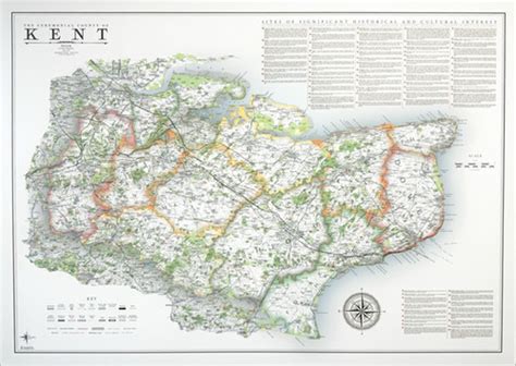 Kent map - districts - autumnal | TheCartographicArts