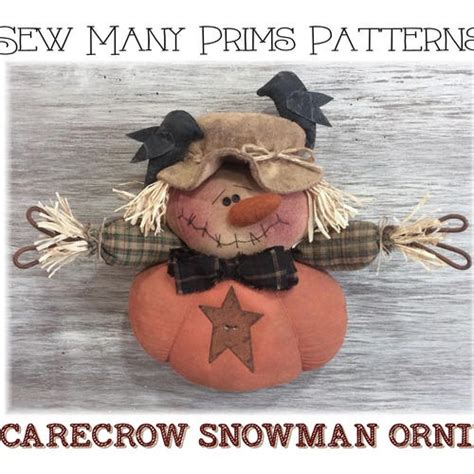 Scarecrow Pattern Pumpkin Crows Sunflower Fall Autumn Etsy