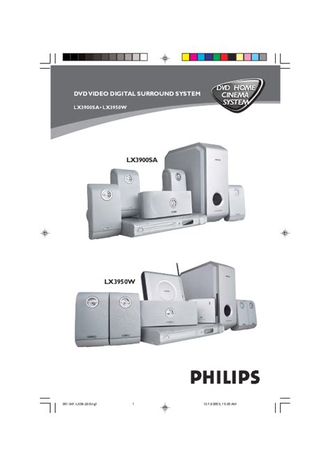 Philips Home Theater System Lx W User S Guide Manualsonline