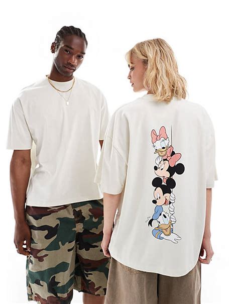 Asos Design Disney Unisex Oversized T Shirt With Mickey Mouse And Friends