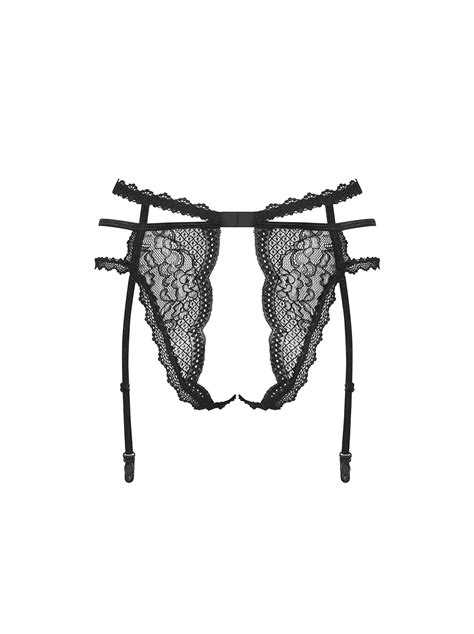 Obsessive Lingerie Pearlove Reggicalze Con Mutandine Aperte Integrate