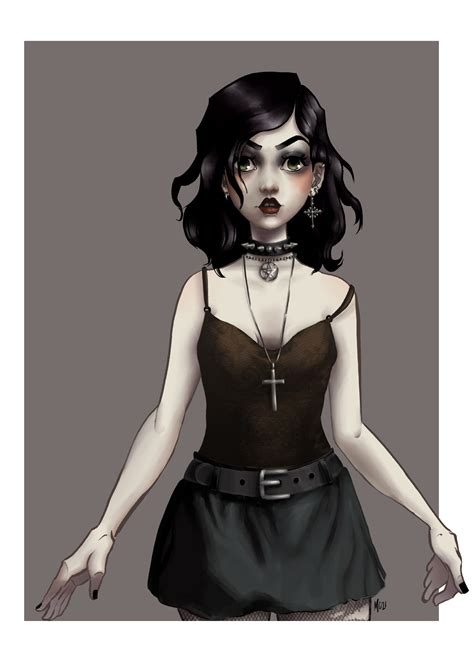 ArtStation - 90's Goth Girl - The Craft, Buffy the Vampire Slayer character concept