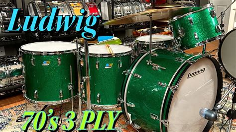 S Ludwig Green Sparkle Drum Set Bass Drum John Bonham