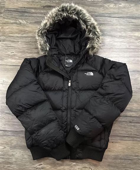 The North Face 550 Goose Down Faux Fur Hooded Coat Womens Sz M EBay