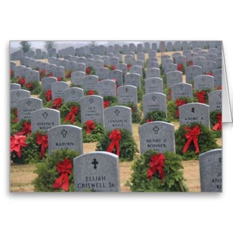 Veterans Cemetery Christmas Wreaths Lest we forget Greeting Card ...