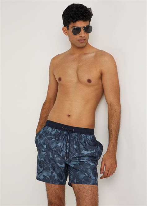 Navy Floral Swim Shorts Matalan