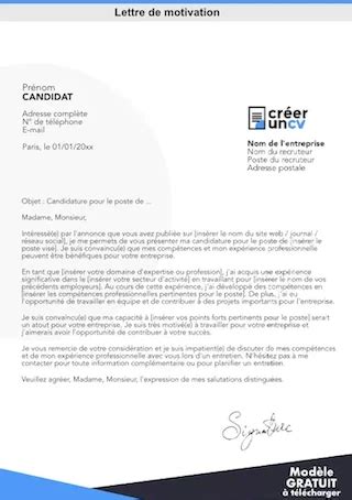 Exemple de lettre Cuisinier en collectivité Gratuit