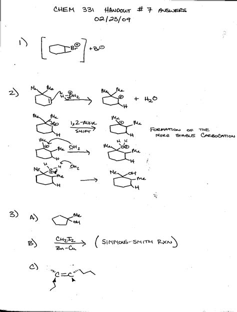 Assignment 7 With Answers For Organic Chemistry I Chem 331 Assignments Organic Chemistry