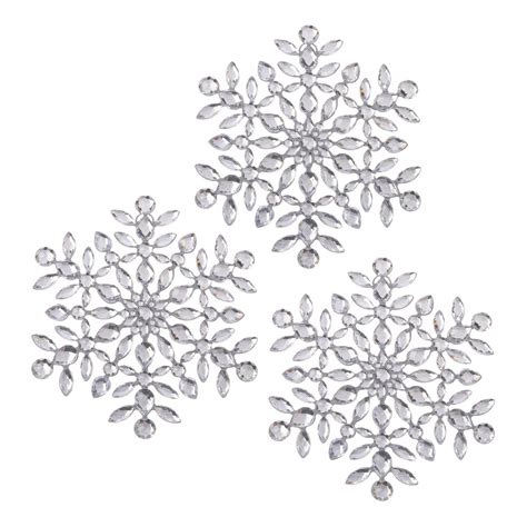 august & leo Mini Jeweled Snowflakes Set of 3 - 20771709 | HSN