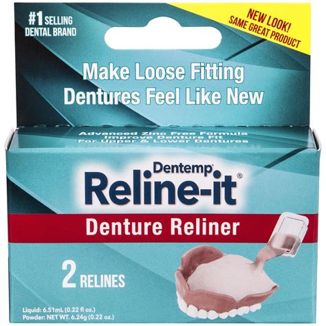 Dentemp Denture Reline Kit - Advanced Formula Reline It Denture Reliner ...