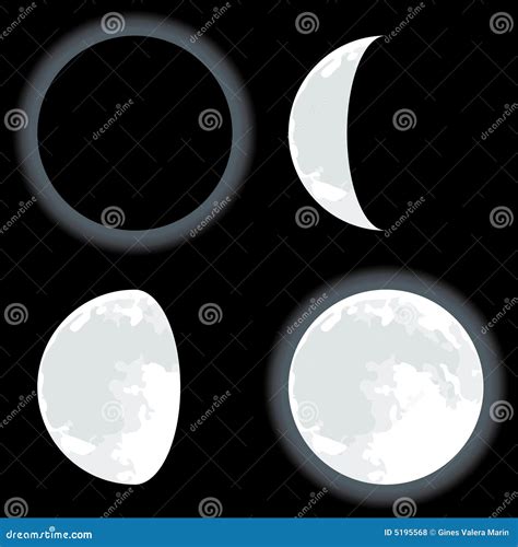 Lunar phases stock vector. Image of phase, eclipse, illustration - 5195568