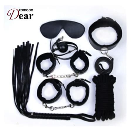 Comeondear Sexy Lingerie PU Leather Sex Bondage Set Toy Bondage Restraint SM Handcuffs Sex Toy