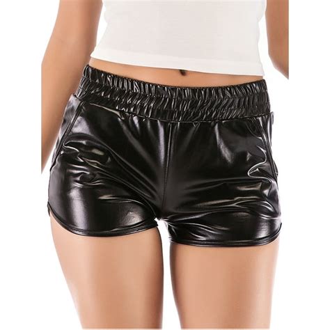 Fashion Women S Shiny Metallic Shorts Pants Rave Booty Dance Hot Shorts Nightclub Pants