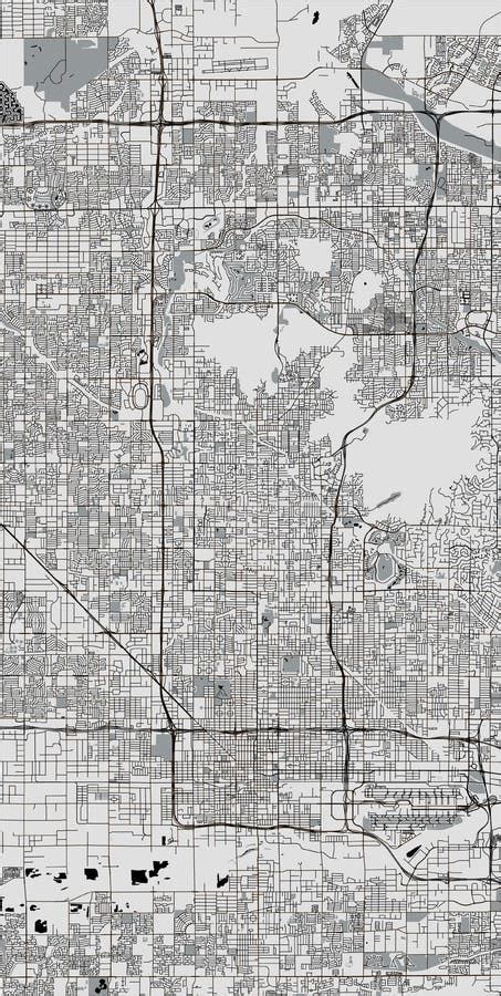 Mapa Da Cidade De Phoenix O Arizona Eua Ilustração Stock Ilustração