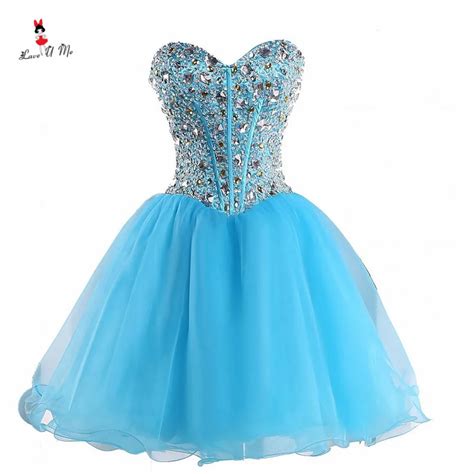 Gala Jurken Short Prom Dresses 2017 Turquoise Party Dress For Graduation Plus Size Rhinestones