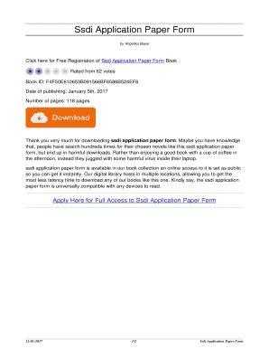 Fillable Online positivepelham Ssdi Application Paper Form. ssdi application paper form Fax ...