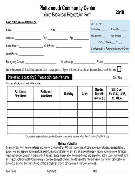 Fillable Online Biddy Bball Registration Form Fax Email Print Pdffiller