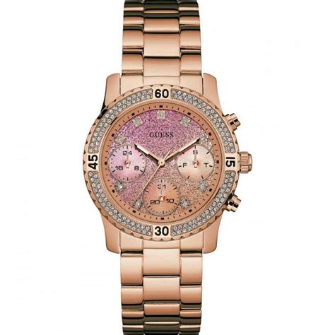 Guess Ladies Confetti Rose Gold Chronograph Watch