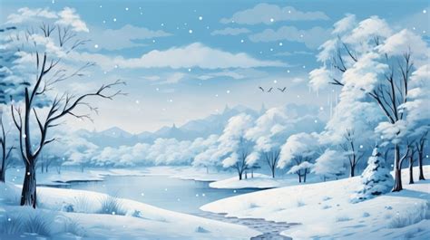 Premium AI Image A Serene Winter Landscape With Snowcovered Trees And