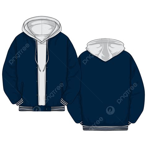 Navy Blue Hoodie Jacket Front And Back View Hoodie Jacket Navy Blue