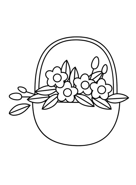 Flower Basket Coloring Pages Printable For Free Download