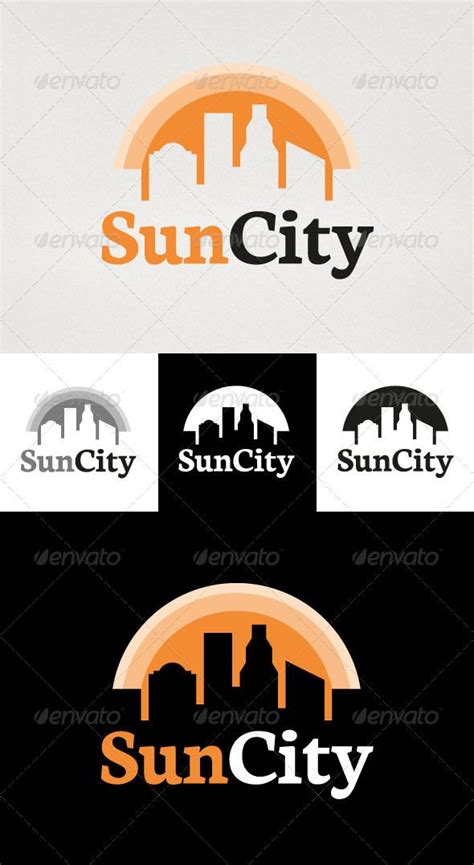 City logo, City logos design, Sun city