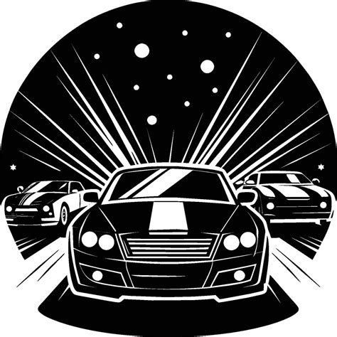 Race Car Silhouette On White Background Vehicle Linocut 45817412