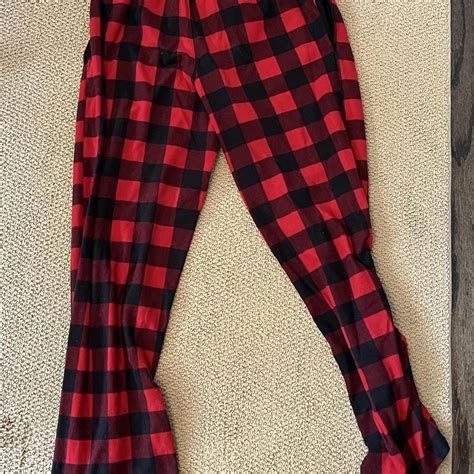 Goodfellow And Co Men S Red And Black Pajamas Depop