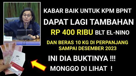 Yes Bantuan Tambahan Bpnt Rp Ribu Cair Bulan Depan Blt El Nino